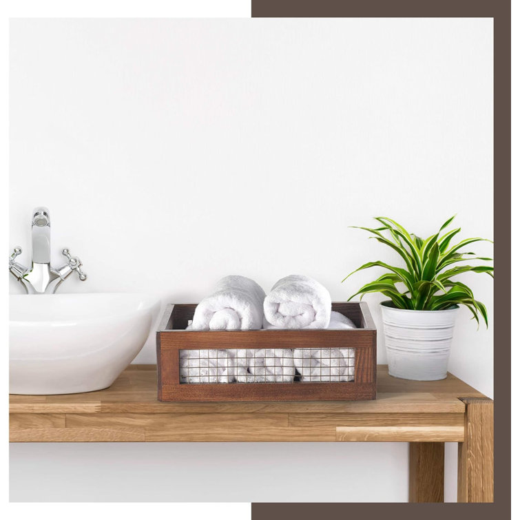 Gracie Oaks Wooden Countertop Baskets Set Of 2 For Kitchen, Bathroom